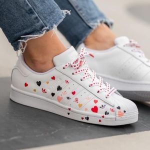 ADIDAS Limited Edition Superstar Hearts Shoes 7